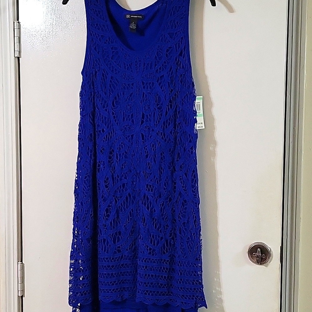 INC Blue Floral Festival Dress